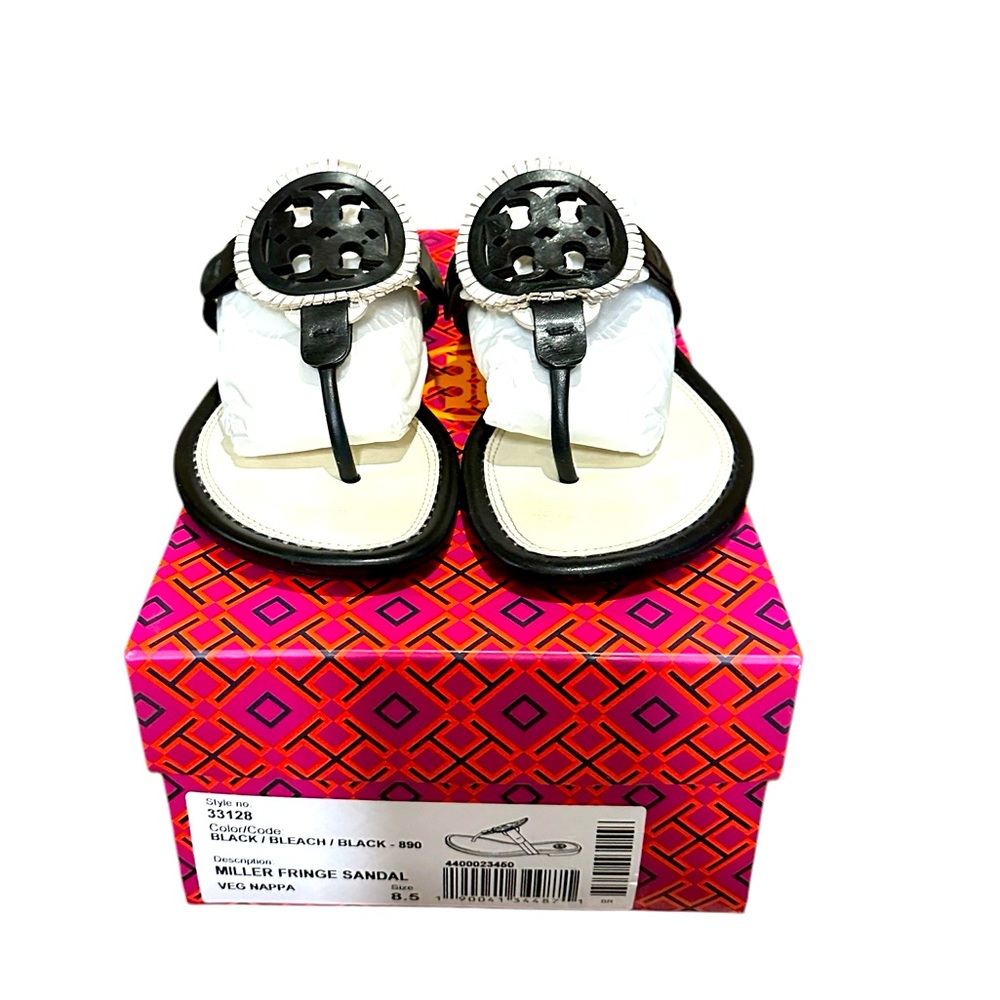 Tory Burch Miller Black White Sandal